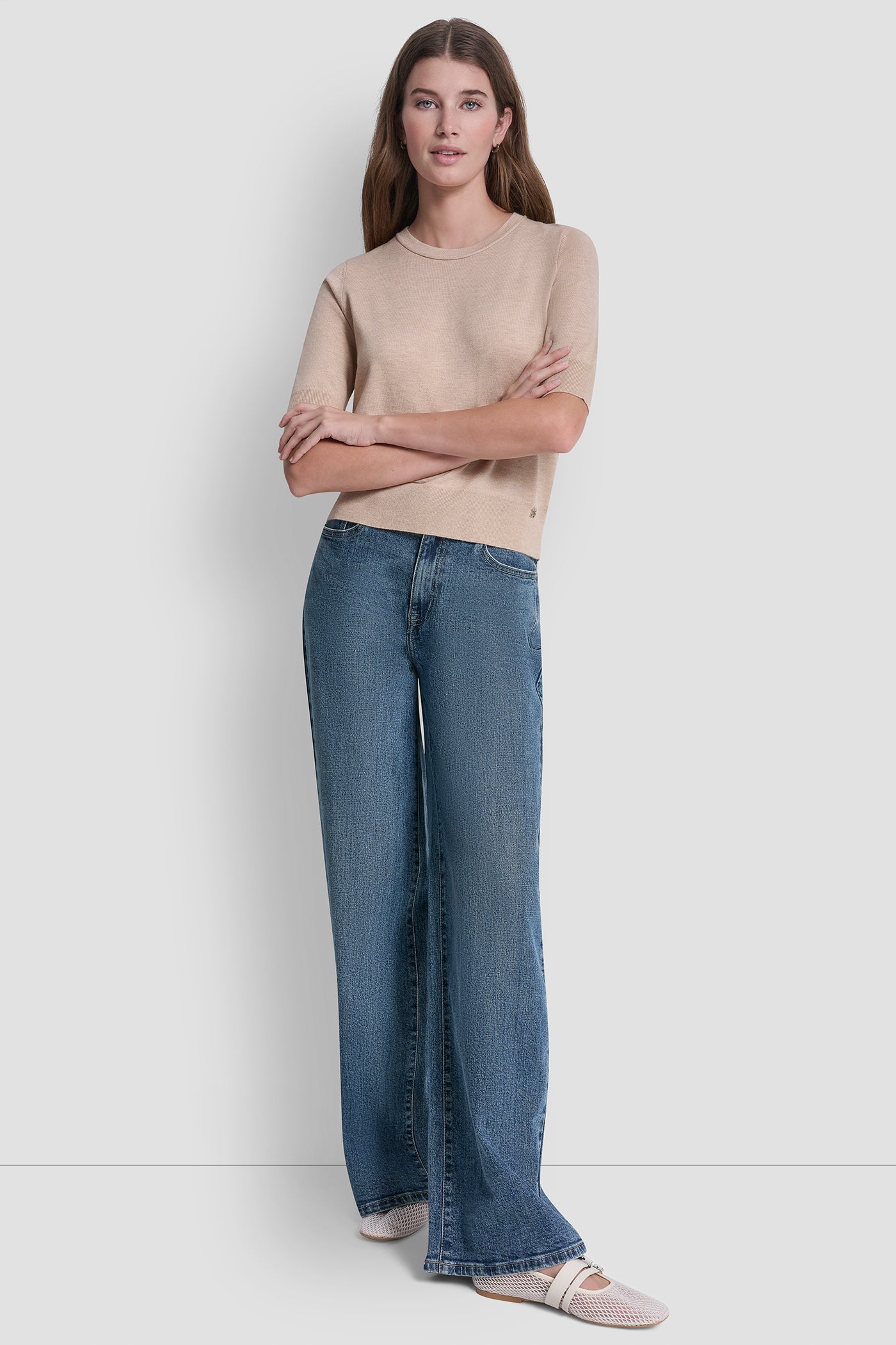 ELBOW SLEEVE CREW NECK SWEATER