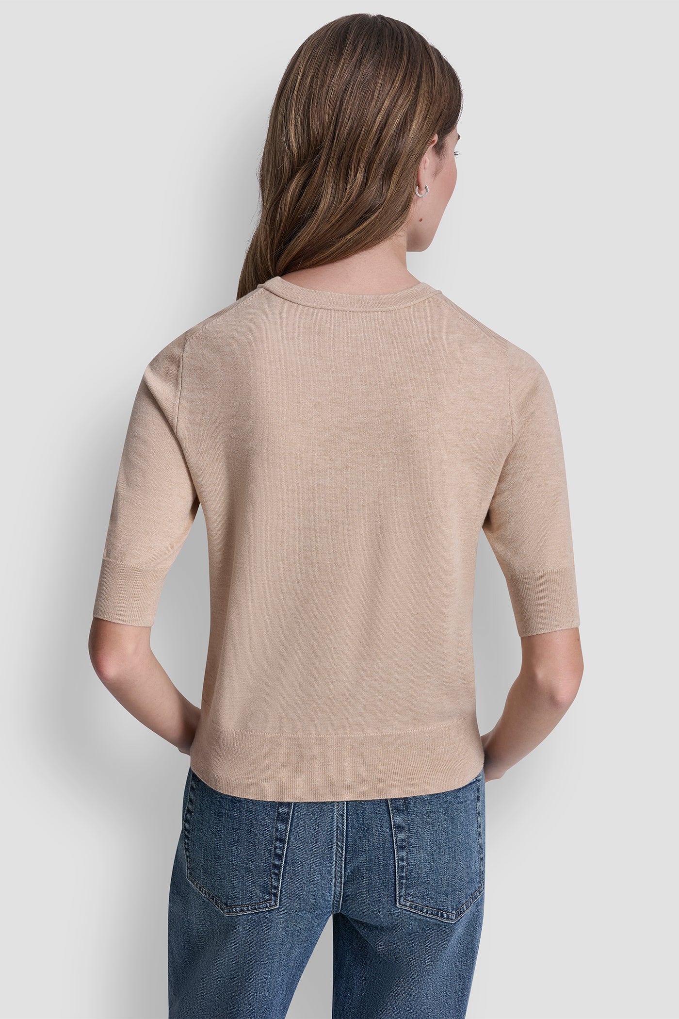 ELBOW SLEEVE CREW NECK SWEATER