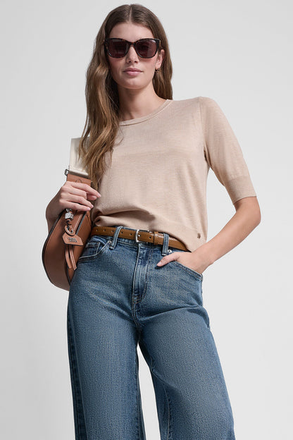 ELBOW SLEEVE CREW NECK SWEATER