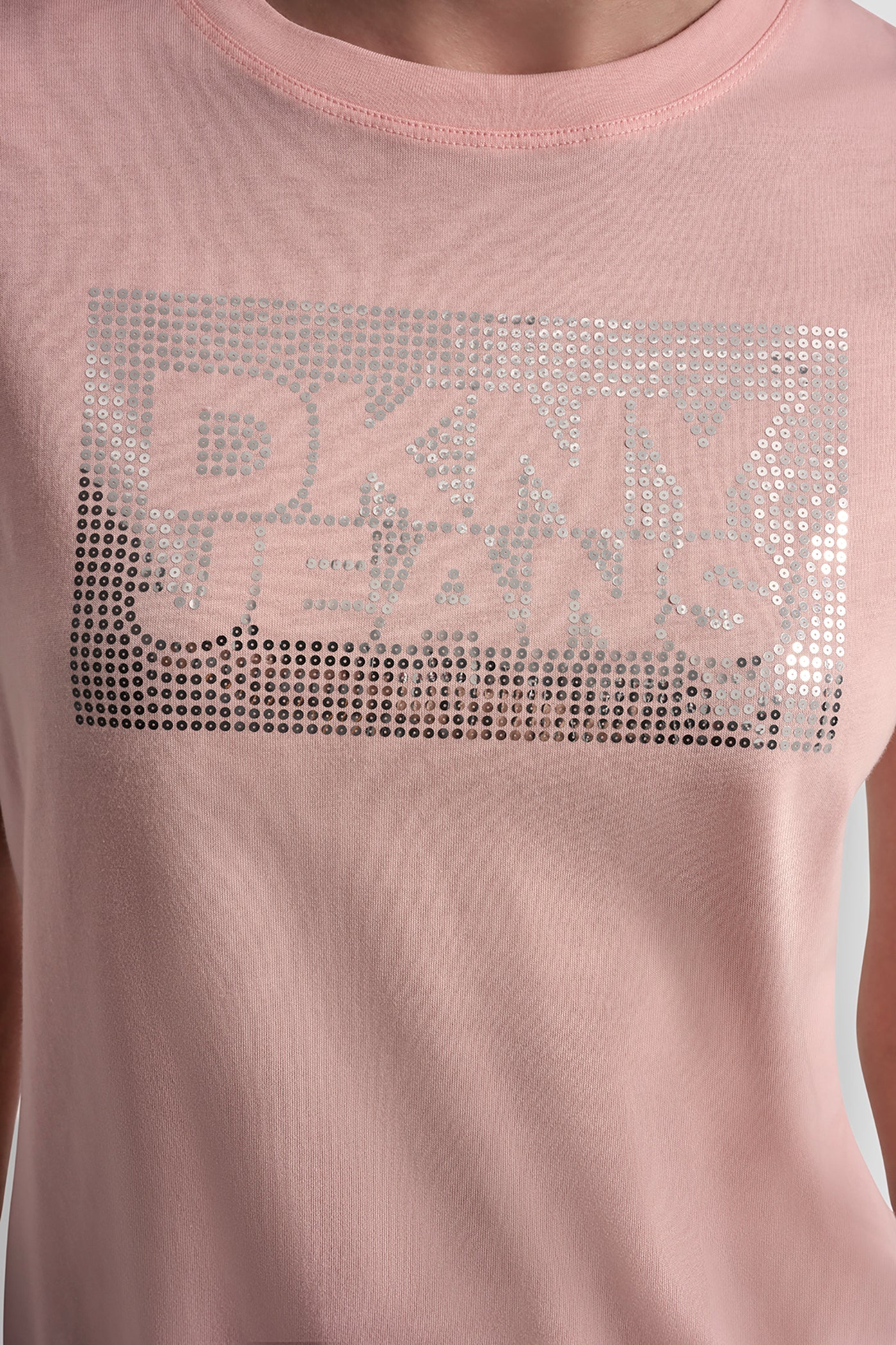 DKNY JEANS STACK LOGO RHINESTONE TEE