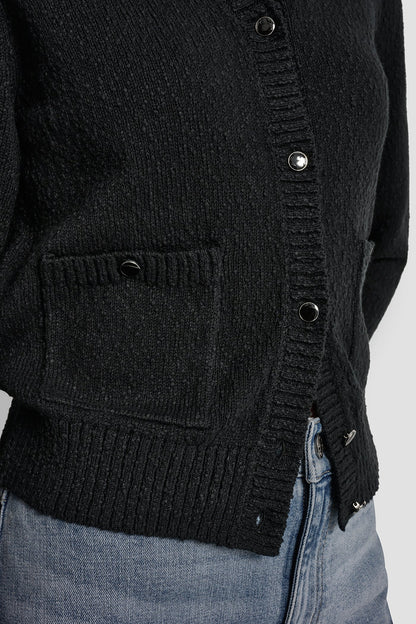 CREW NECK CARDIGAN WITH PATCH POCKETS