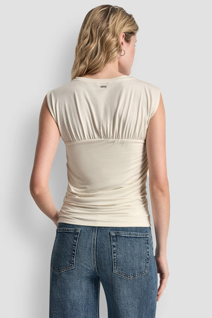 RUCHED BODICE SLEEVELESS TOP