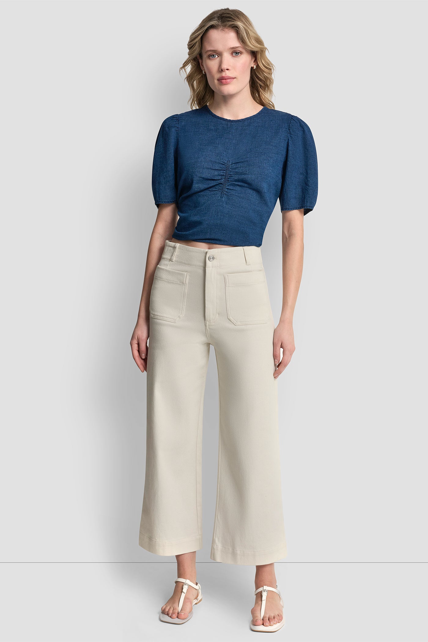 HIGH-RISE CROPPED WIDE LEG PANTS