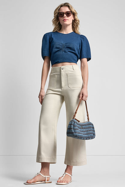 HIGH-RISE CROPPED WIDE LEG PANTS