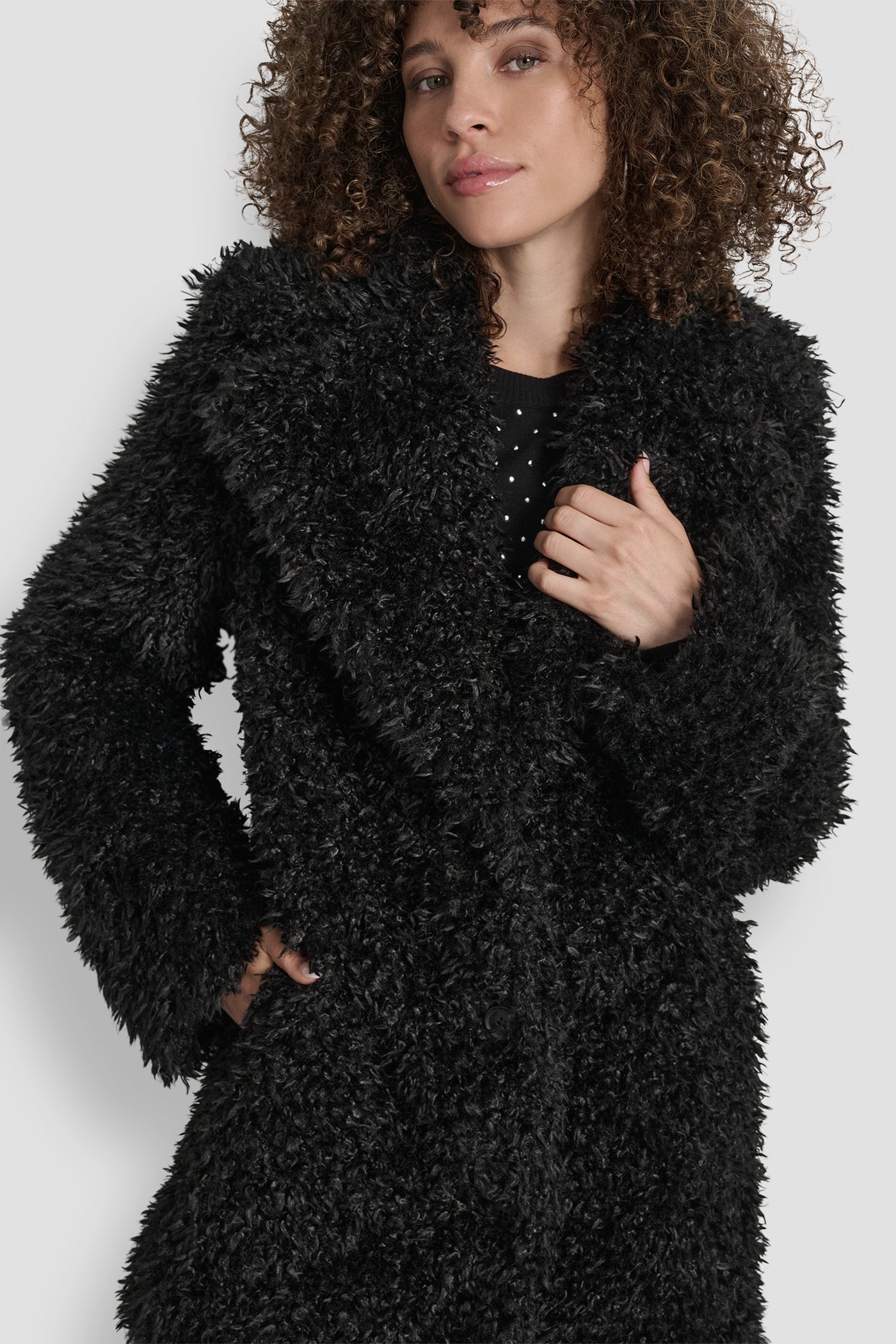 FAUX TEDDY FUR JACKET