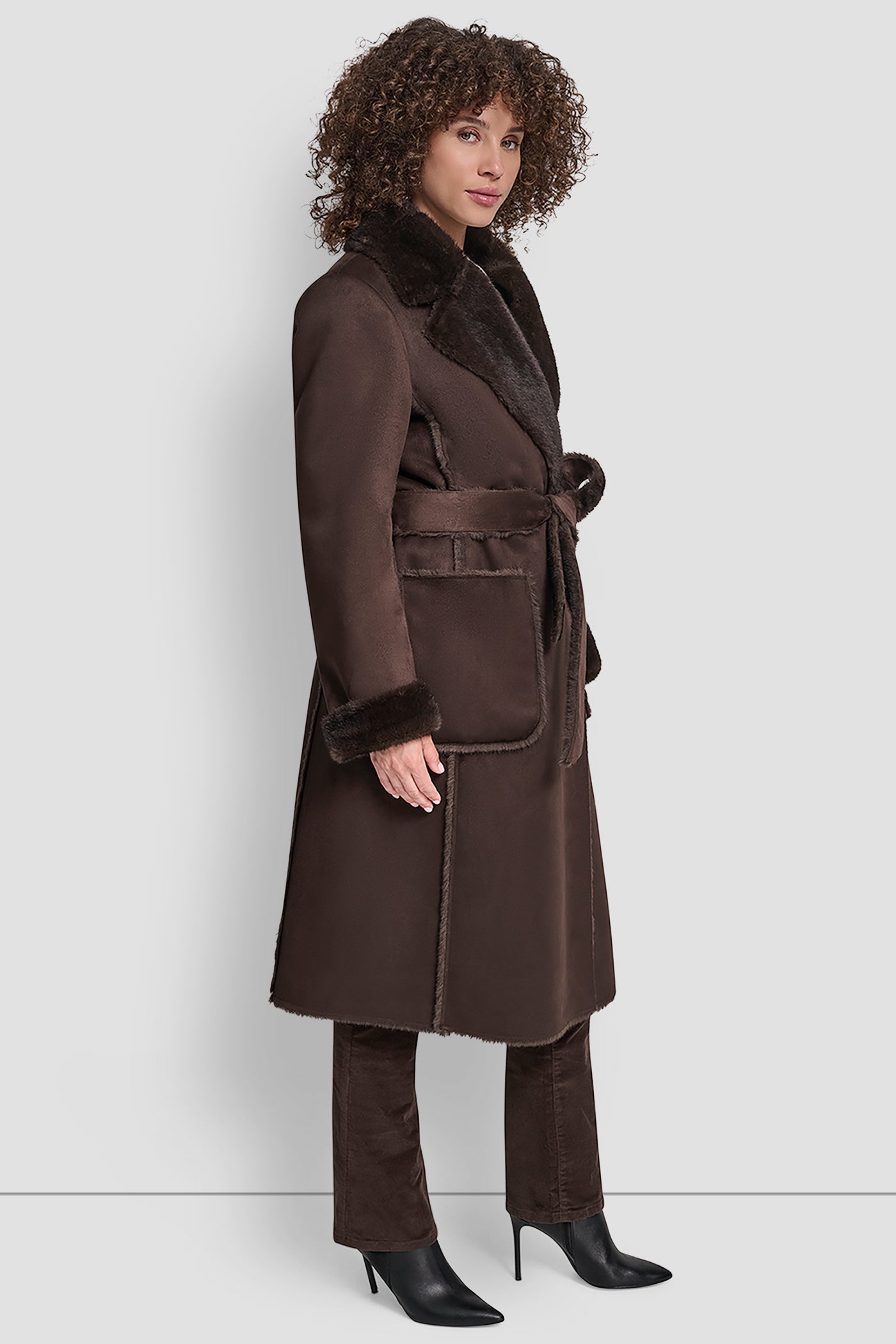 BELTED FAUX SHERLING