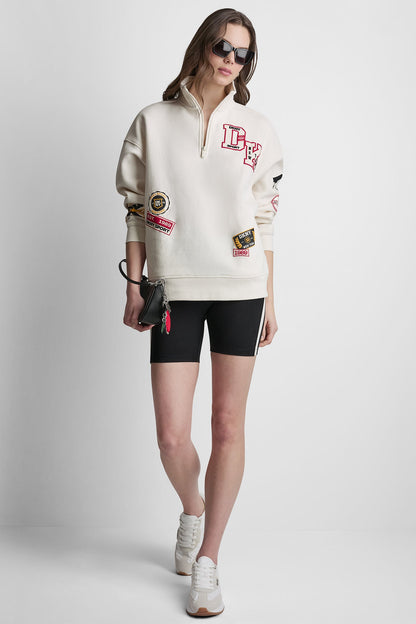 CAMPUS PATCH OVERSIZED QUARTER-ZIP