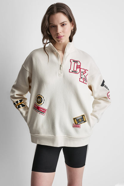 CAMPUS PATCH OVERSIZED QUARTER-ZIP