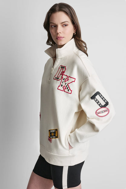 CAMPUS PATCH OVERSIZED QUARTER-ZIP