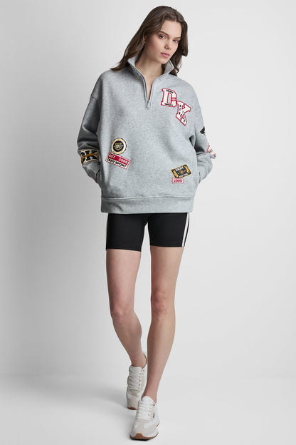 CAMPUS PATCH OVERSIZED QUARTER-ZIP