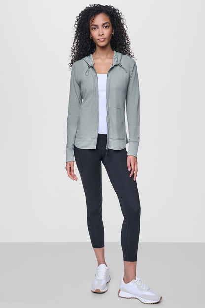 MINI WAFFLE FULL-ZIP HOODIE