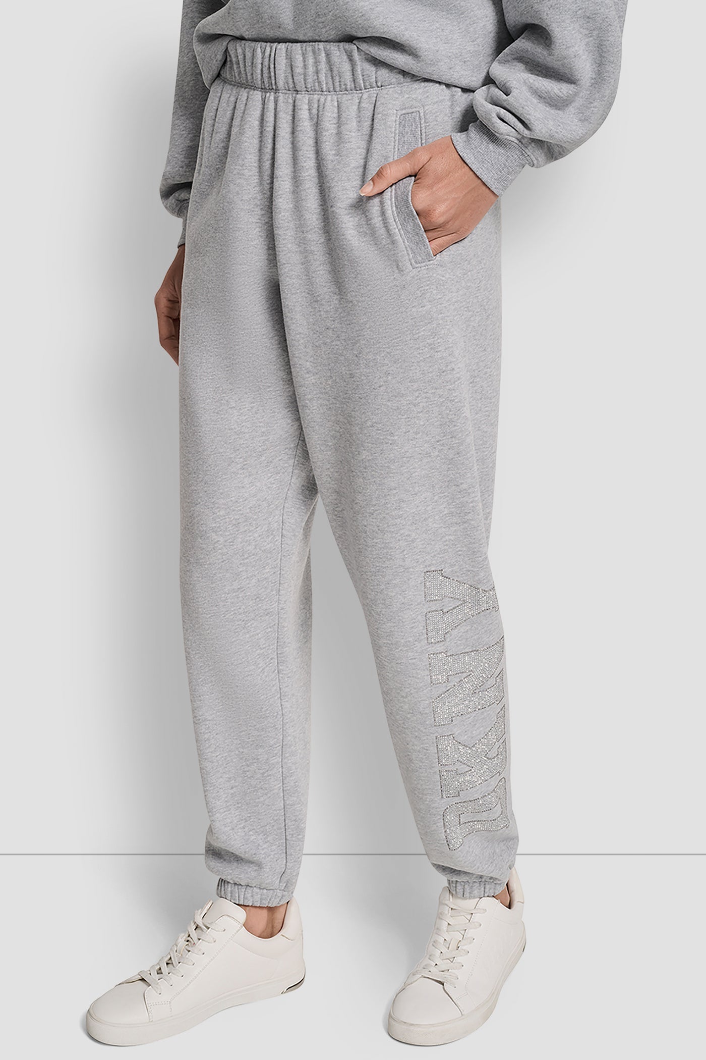 EXPLODED RHINESTONE VARISTY LOGO HIGH-RISE RELAXED