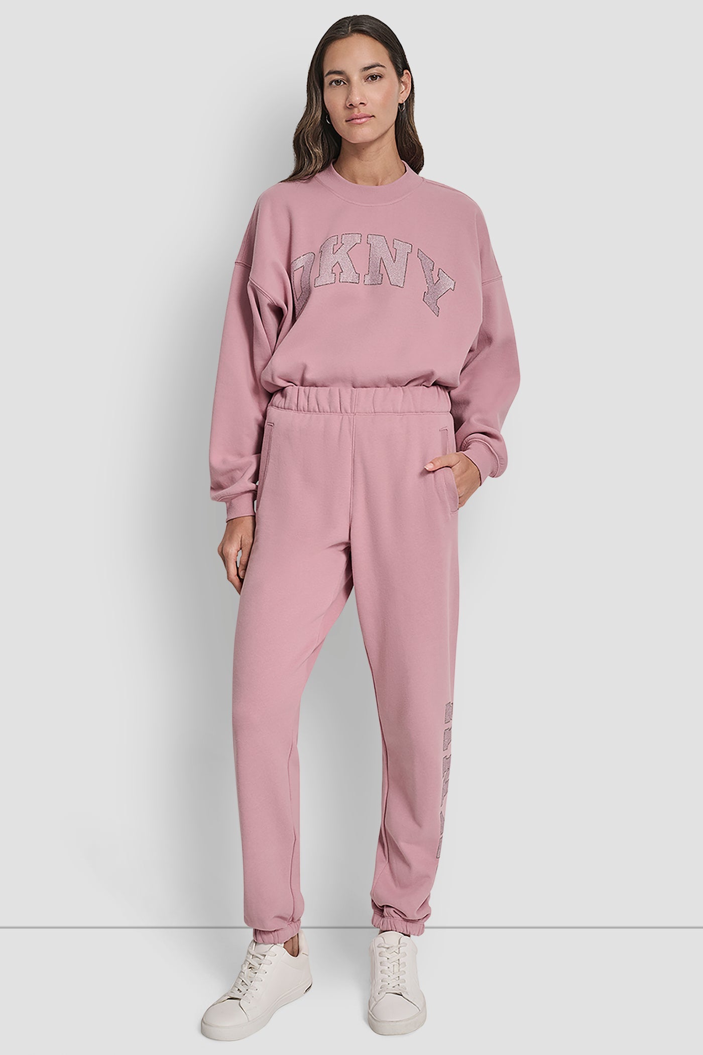 EXPLODED RHINESTONE VARISTY LOGO HIGH-RISE RELAXED