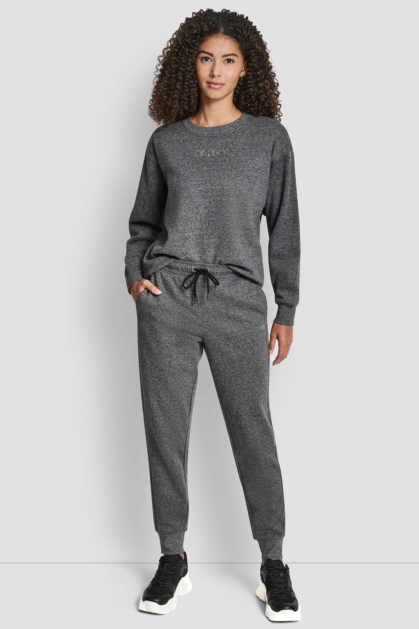 RHINESTONE LOGO CUFFED JOGGER