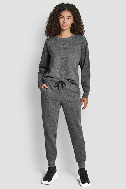 RHINESTONE LOGO CUFFED JOGGER