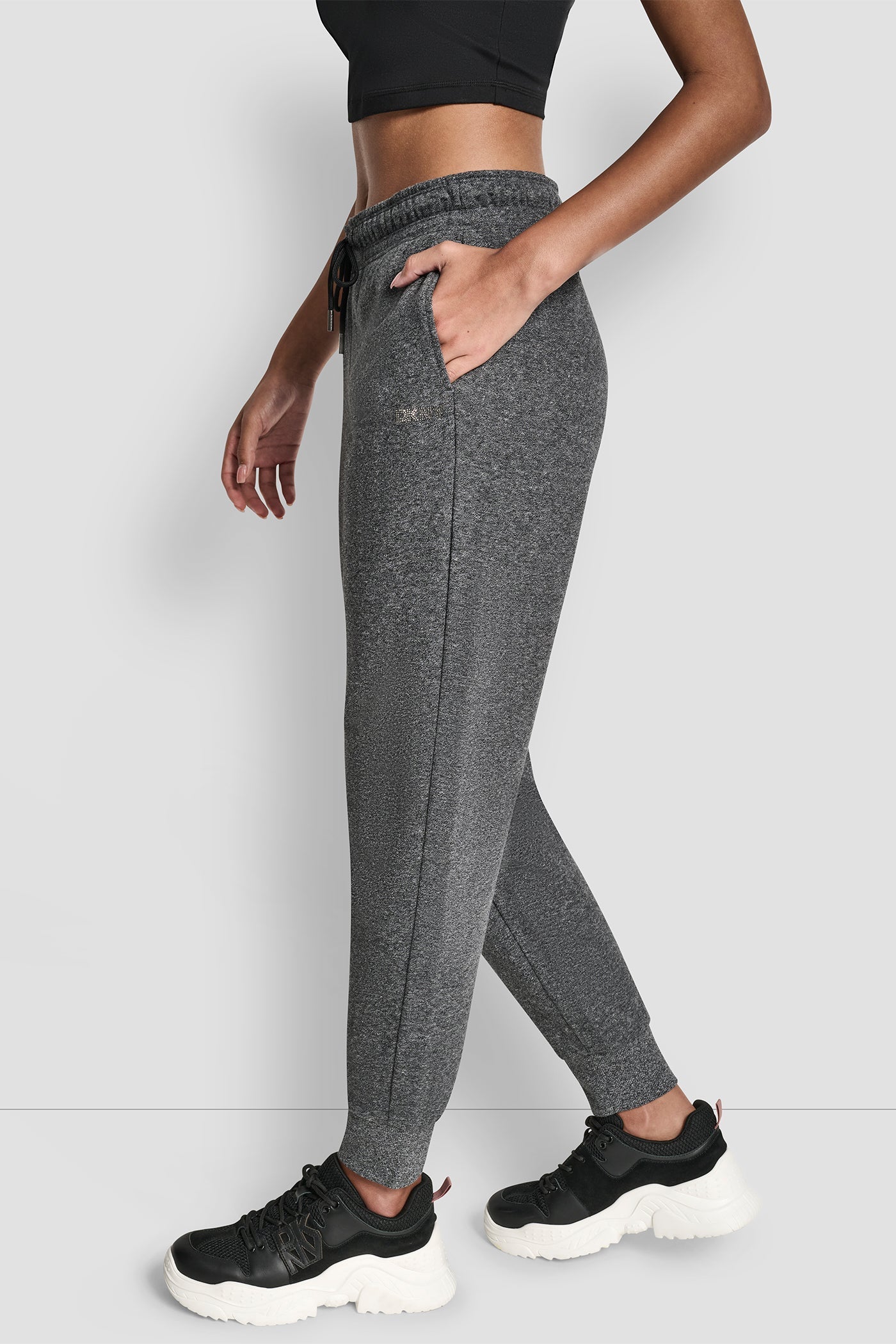 RHINESTONE LOGO CUFFED JOGGER
