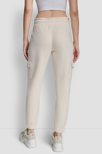 METALLIC BUBBLE LOGO SLIM FIT FLEECE CARGO JOGGER