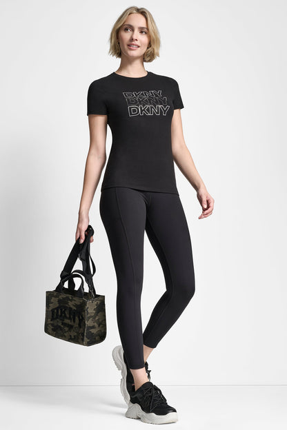 TRIPLE RHINESTONE FOIL LOGO TEE