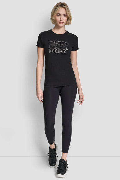 TRIPLE RHINESTONE FOIL LOGO TEE