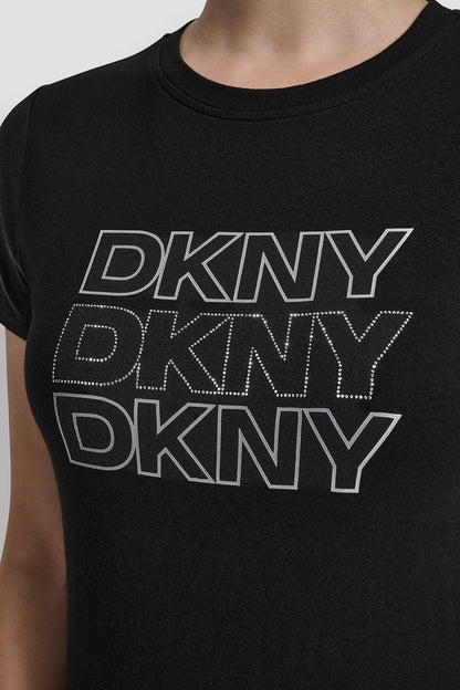TRIPLE RHINESTONE FOIL LOGO TEE