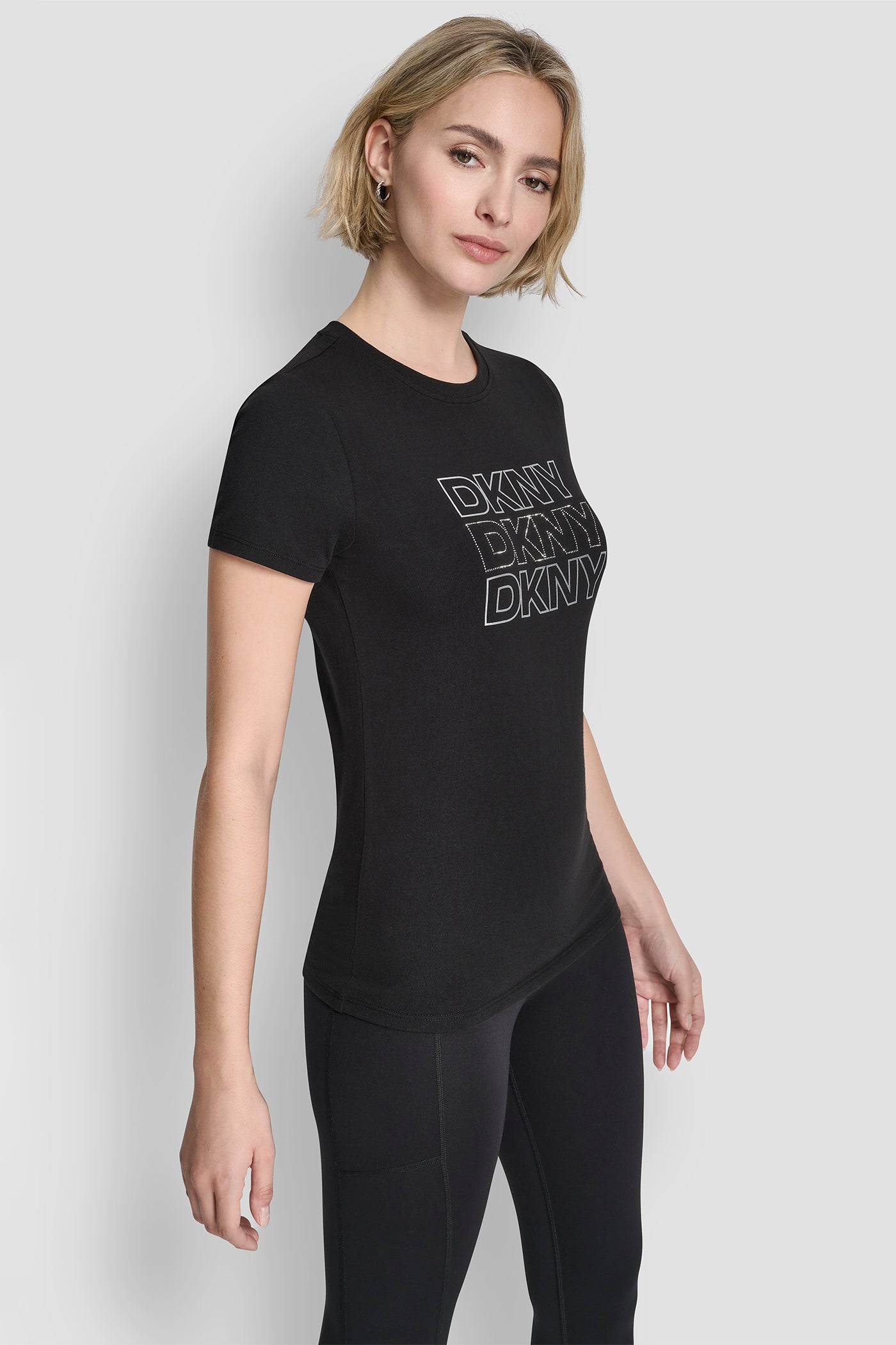 TRIPLE RHINESTONE FOIL LOGO TEE