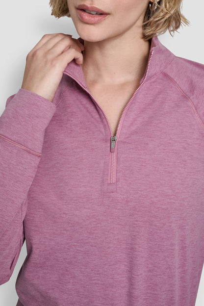 SPACEDYE HALF ZIP RAGLAN SLEEVE PULLOVER