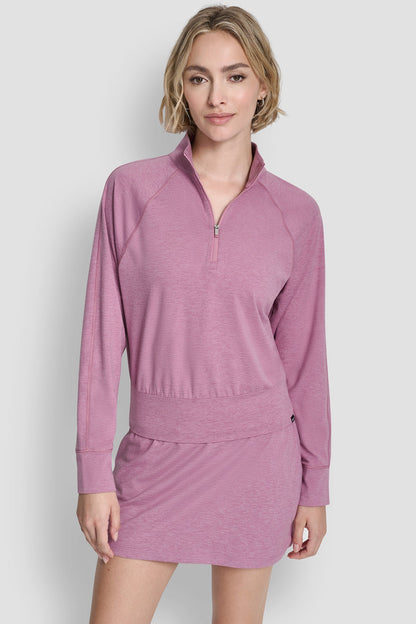SPACEDYE HALF ZIP RAGLAN SLEEVE PULLOVER