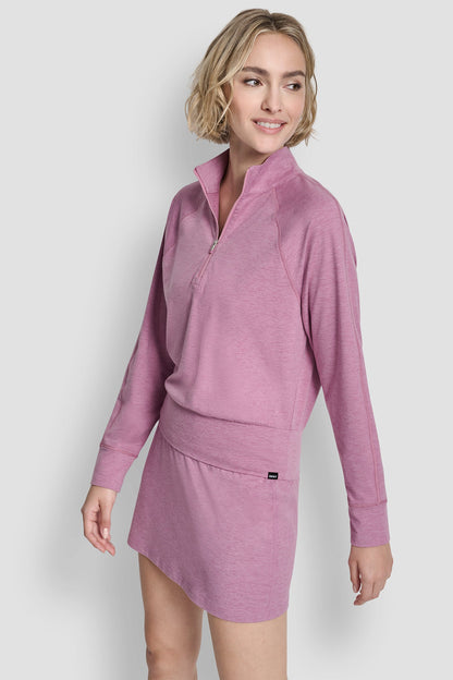 SPACEDYE HALF ZIP RAGLAN SLEEVE PULLOVER