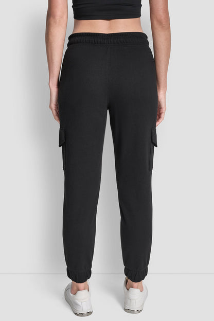 METALLIC BUBBLE LOGO SLIM FIT FLEECE CARGO JOGGER