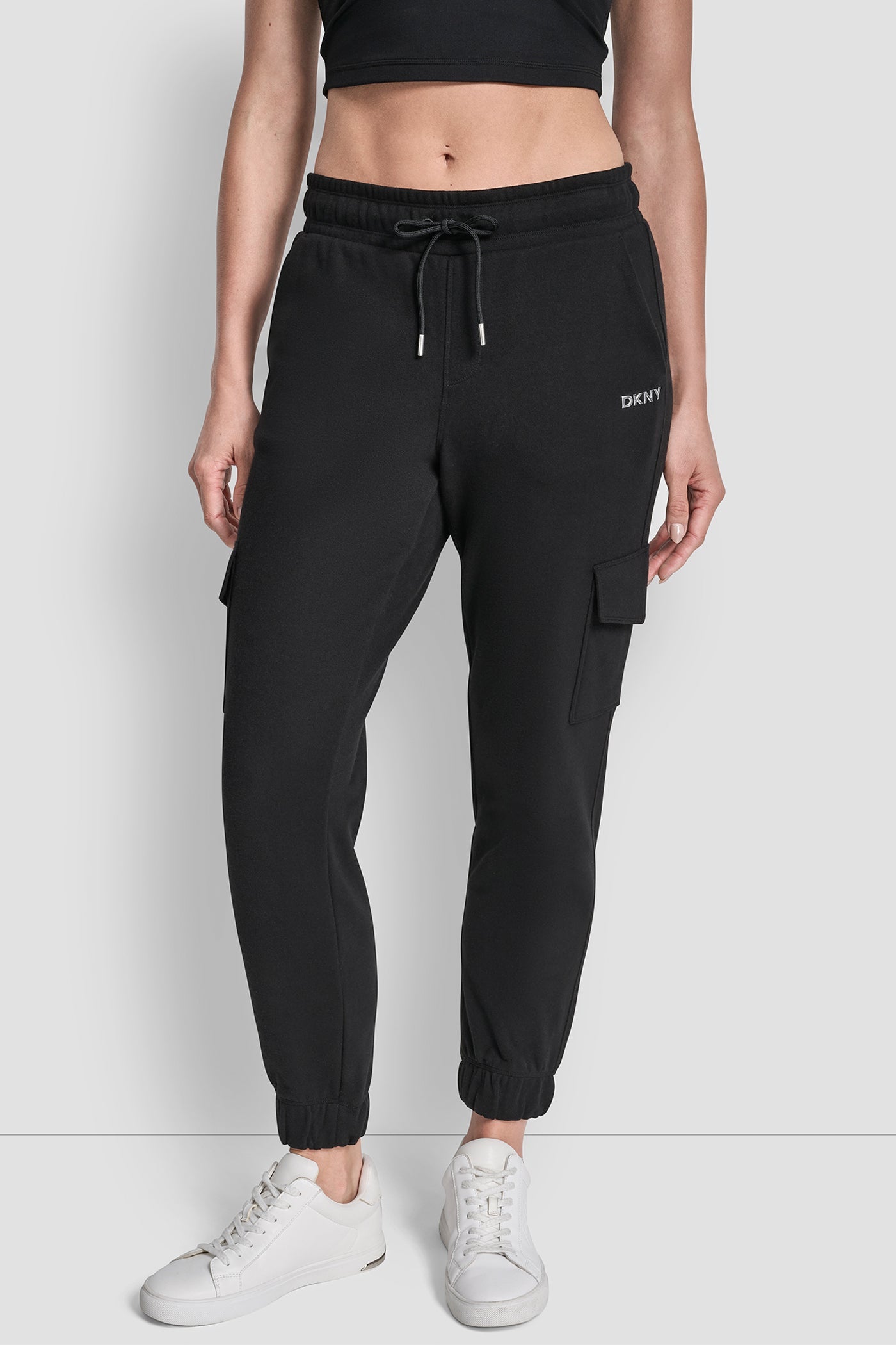 METALLIC BUBBLE LOGO SLIM FIT FLEECE CARGO JOGGER