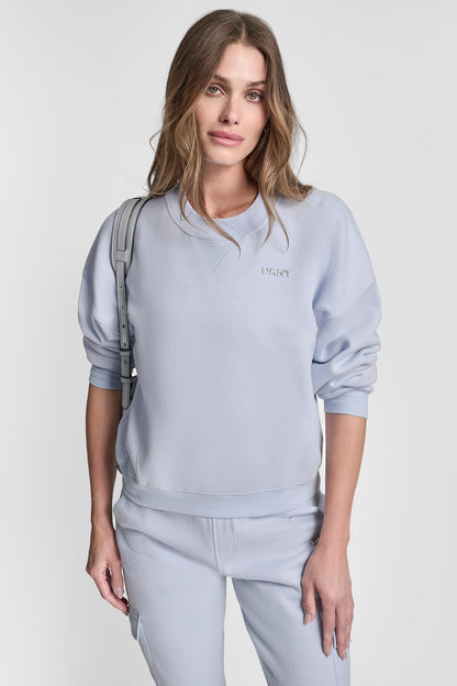 METALLIC BUBBLE LOGO FLEECE PULLOVER