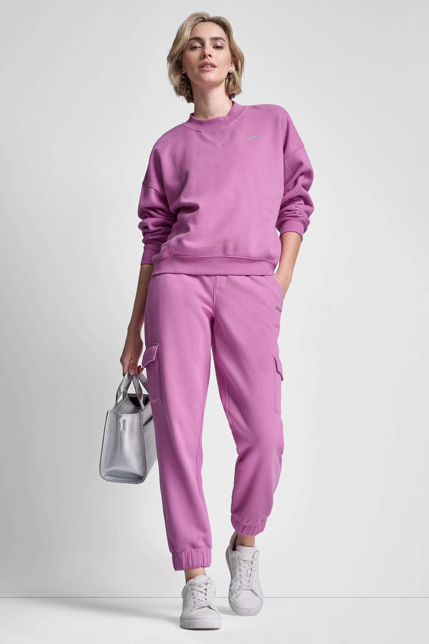 METALLIC BUBBLE LOGO FLEECE PULLOVER