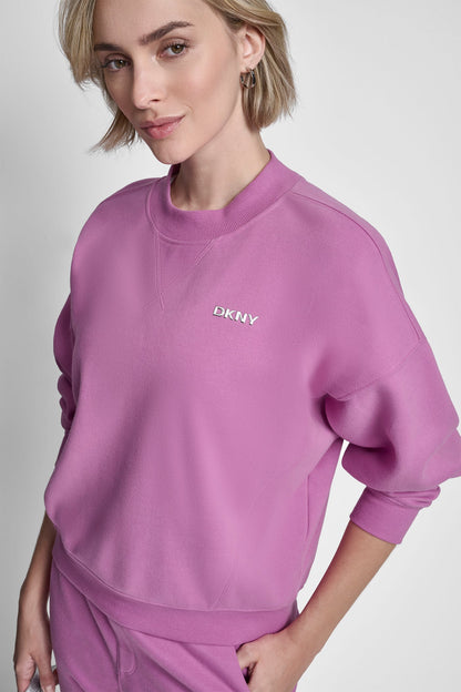 METALLIC BUBBLE LOGO FLEECE PULLOVER