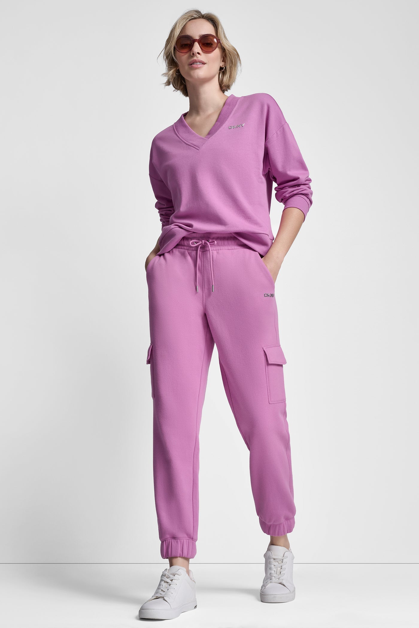 METALLIC BUBBLE LOGO SLIM FIT FLEECE CARGO JOGGER