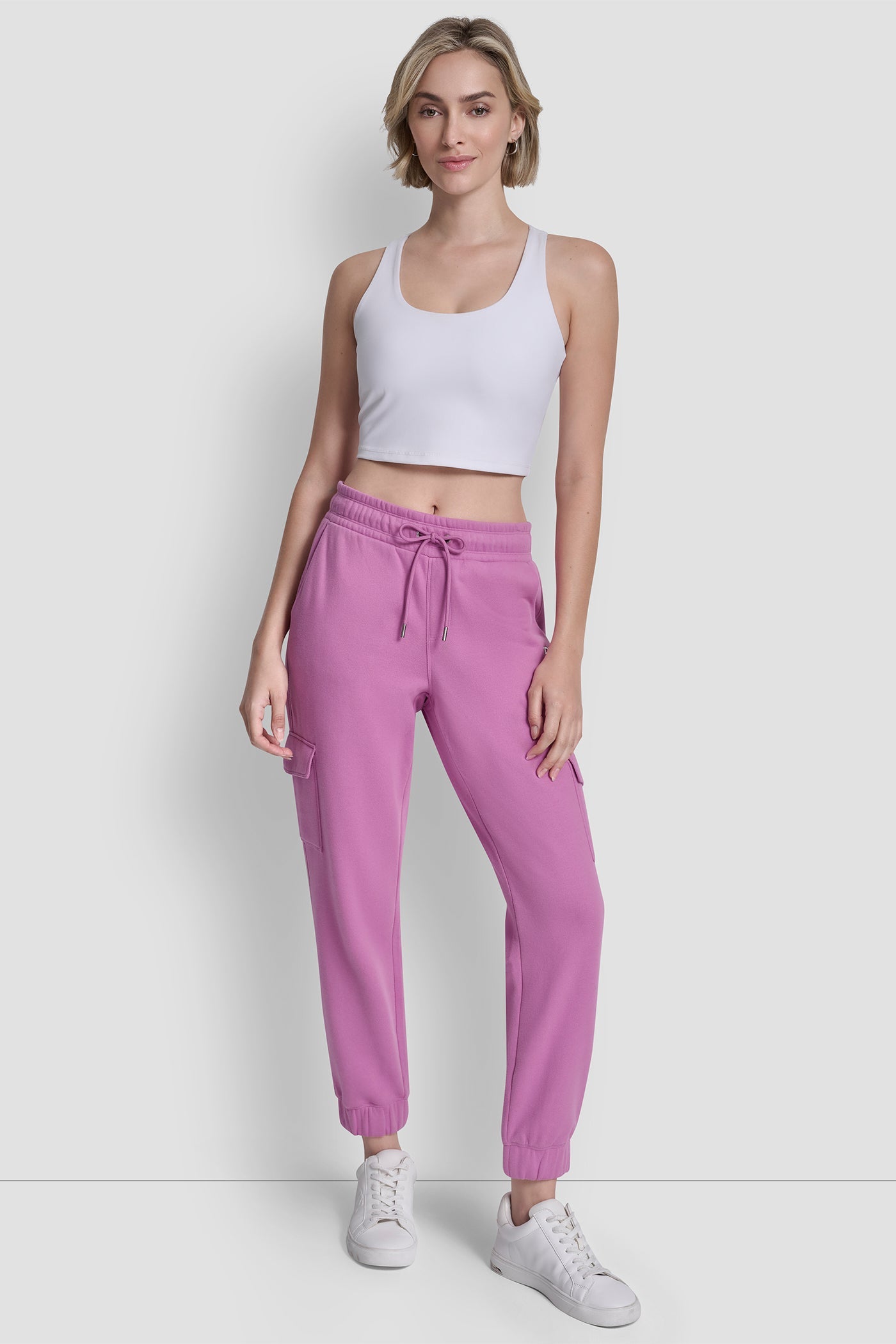 METALLIC BUBBLE LOGO SLIM FIT FLEECE CARGO JOGGER