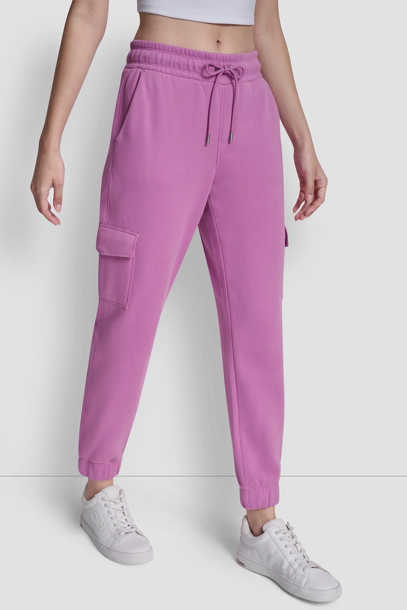 METALLIC BUBBLE LOGO SLIM FIT FLEECE CARGO JOGGER