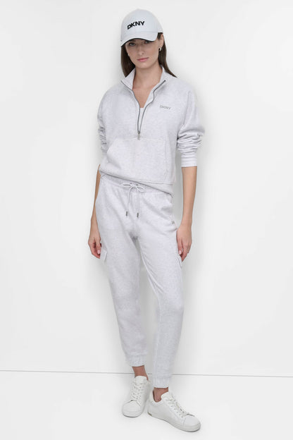 HIGH-RISE STUDDED LOGO SLIM JOGGER