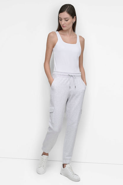 HIGH-RISE STUDDED LOGO SLIM JOGGER