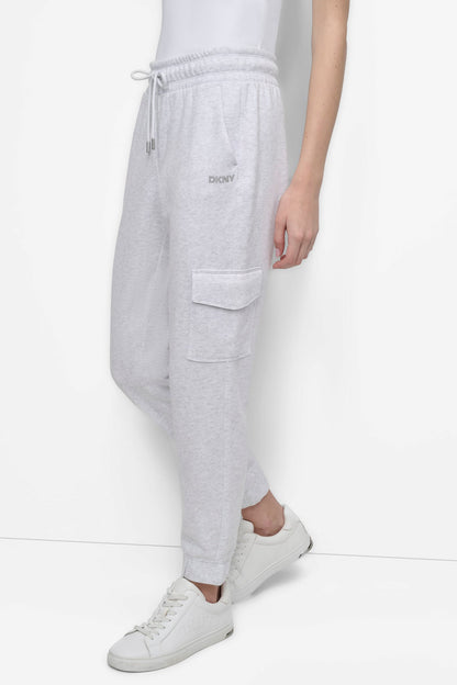 HIGH-RISE STUDDED LOGO SLIM JOGGER