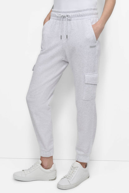 HIGH-RISE STUDDED LOGO SLIM JOGGER