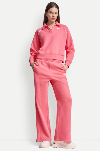 PIPED LOGO POLO SWEATSHIRT