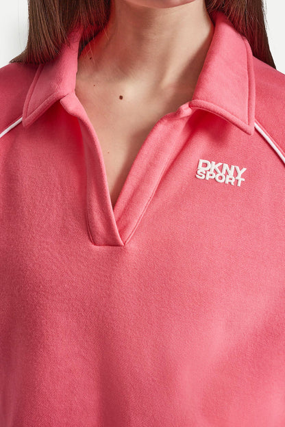 PIPED LOGO POLO SWEATSHIRT
