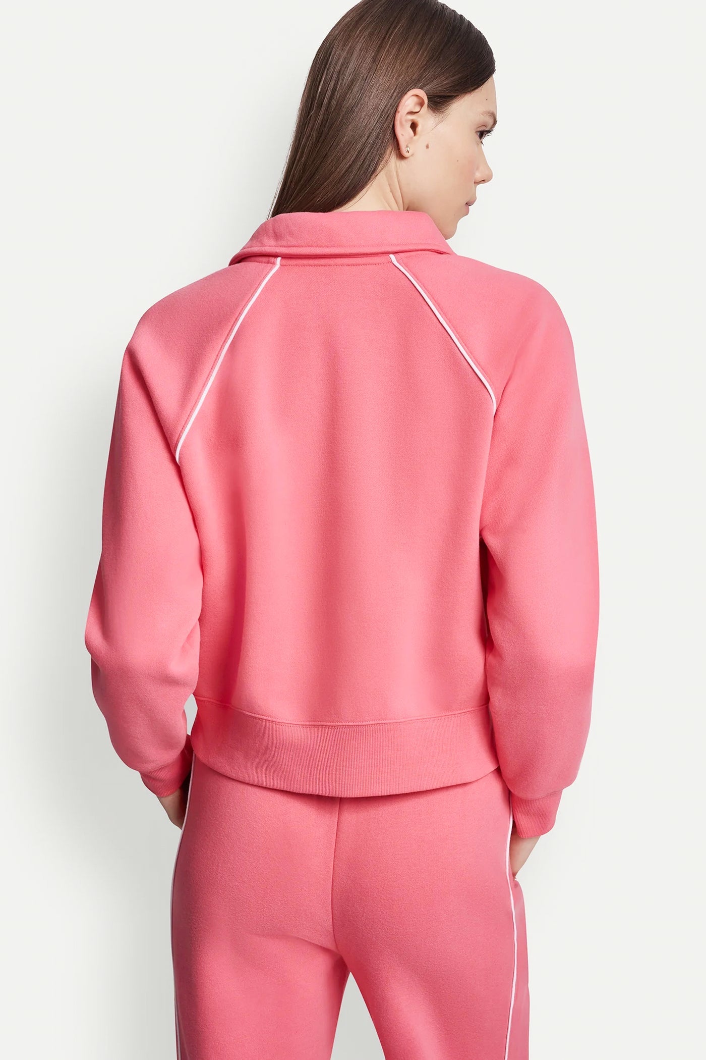 PIPED LOGO POLO SWEATSHIRT