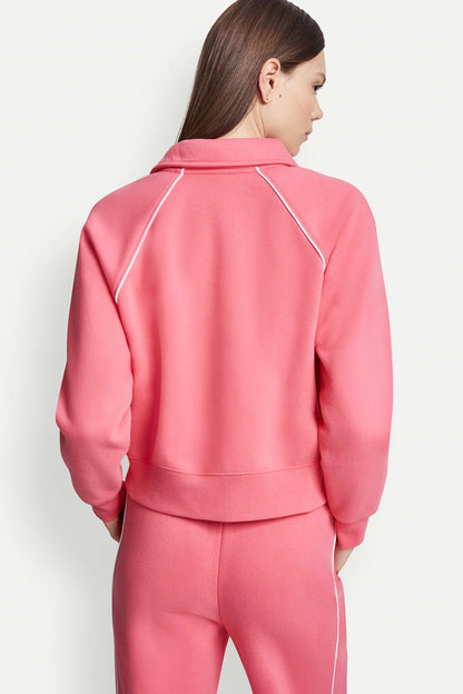 PIPED LOGO POLO SWEATSHIRT