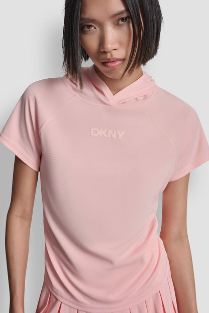 MESH HOODED LOGO TEE
