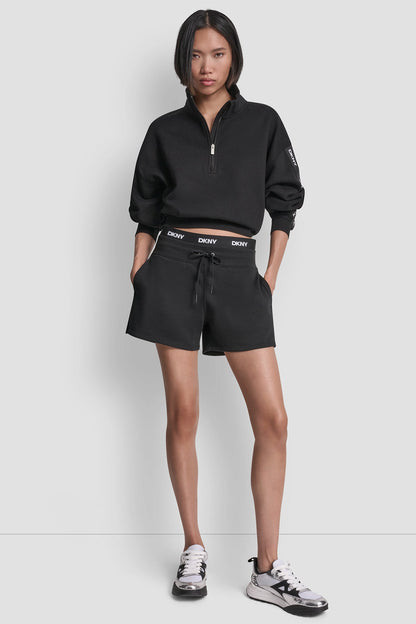 HIGH-RISE LOGO-WAIST SWEAT SHORTS
