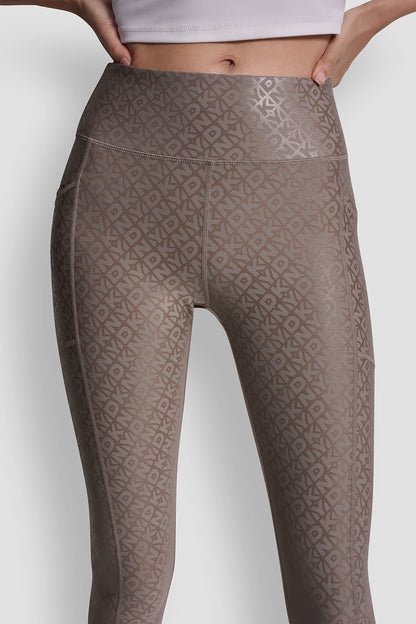 HIGH-RISE LOGO-JACQUARD 7/8-LENGTH ELEVATE LEGGING
