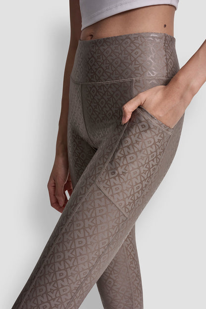 HIGH-RISE LOGO-JACQUARD 7/8-LENGTH ELEVATE LEGGING
