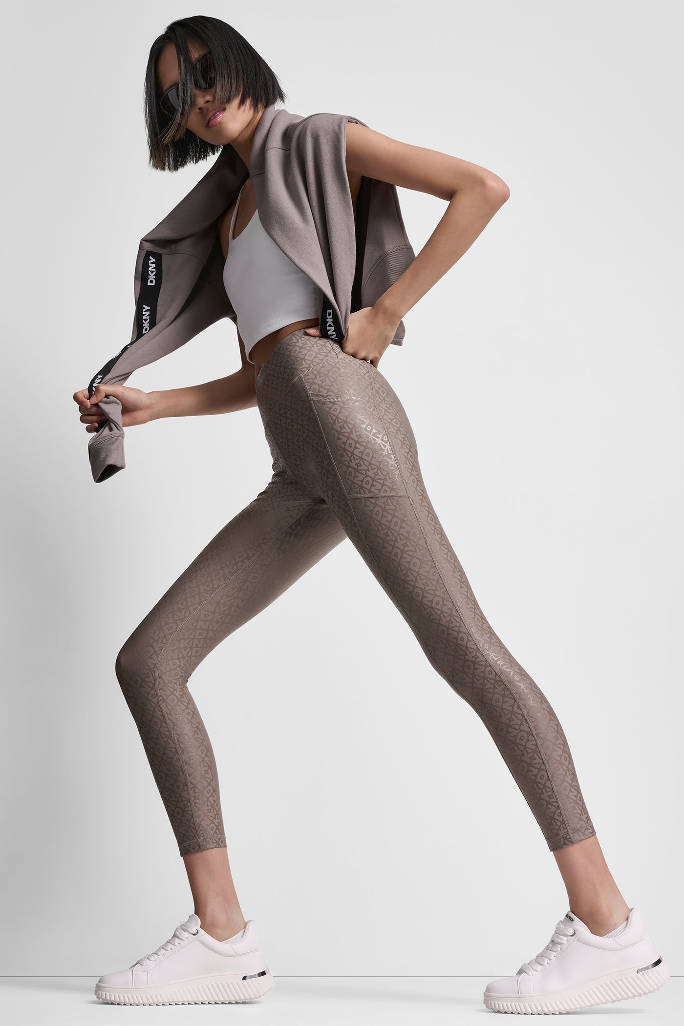 HIGH-RISE LOGO-JACQUARD 7/8-LENGTH ELEVATE LEGGING