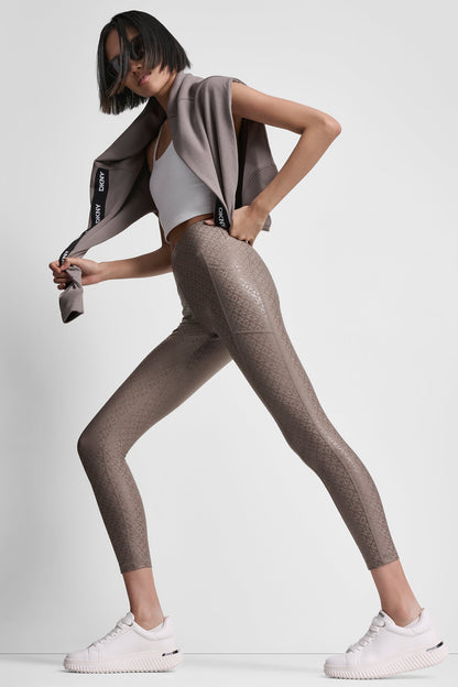 HIGH-RISE LOGO-JACQUARD 7/8-LENGTH ELEVATE LEGGING